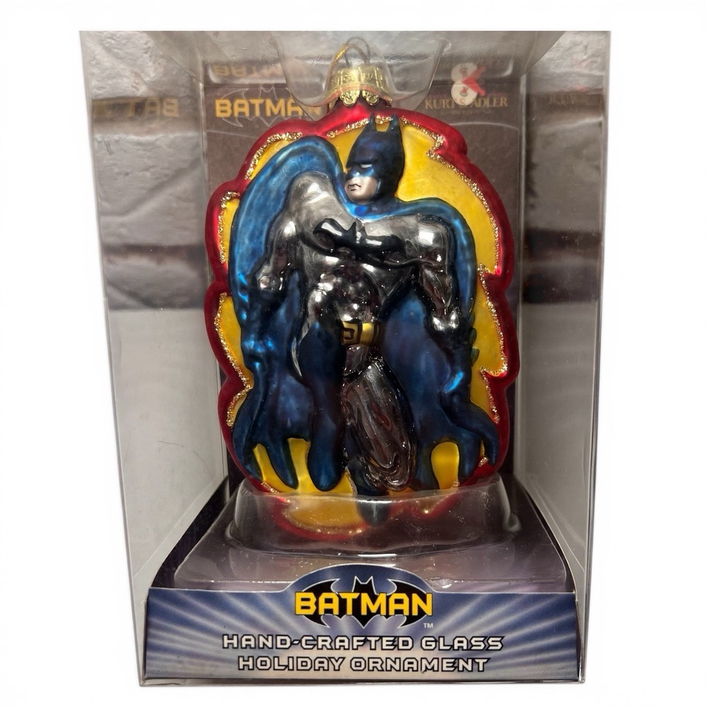 Vintage Kurt Adler Batman Glass Christmas Ornament SD0108SP DC Comics NIB